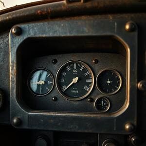 Vintage cockpit instrument panel