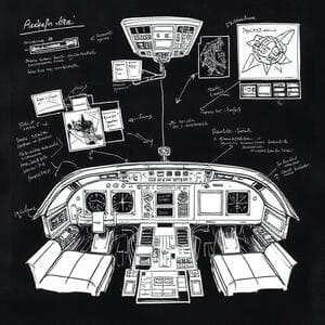 Sketchbook with cockpit notes