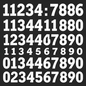 Numeral & tick typography